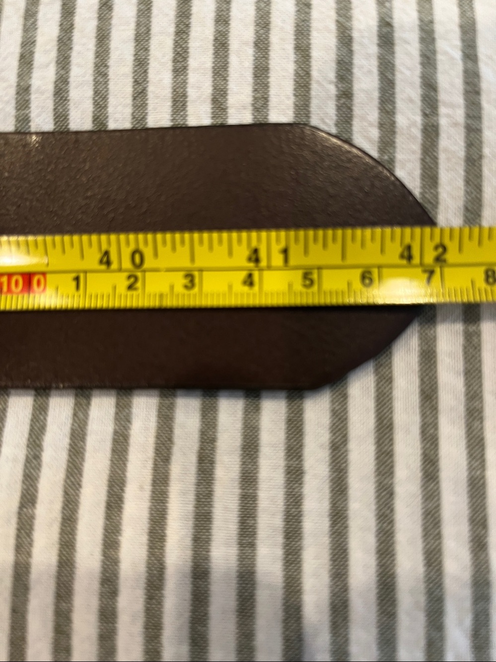 Dark Brown Leather Belt with Gold Buckle - Picture 4 of 5